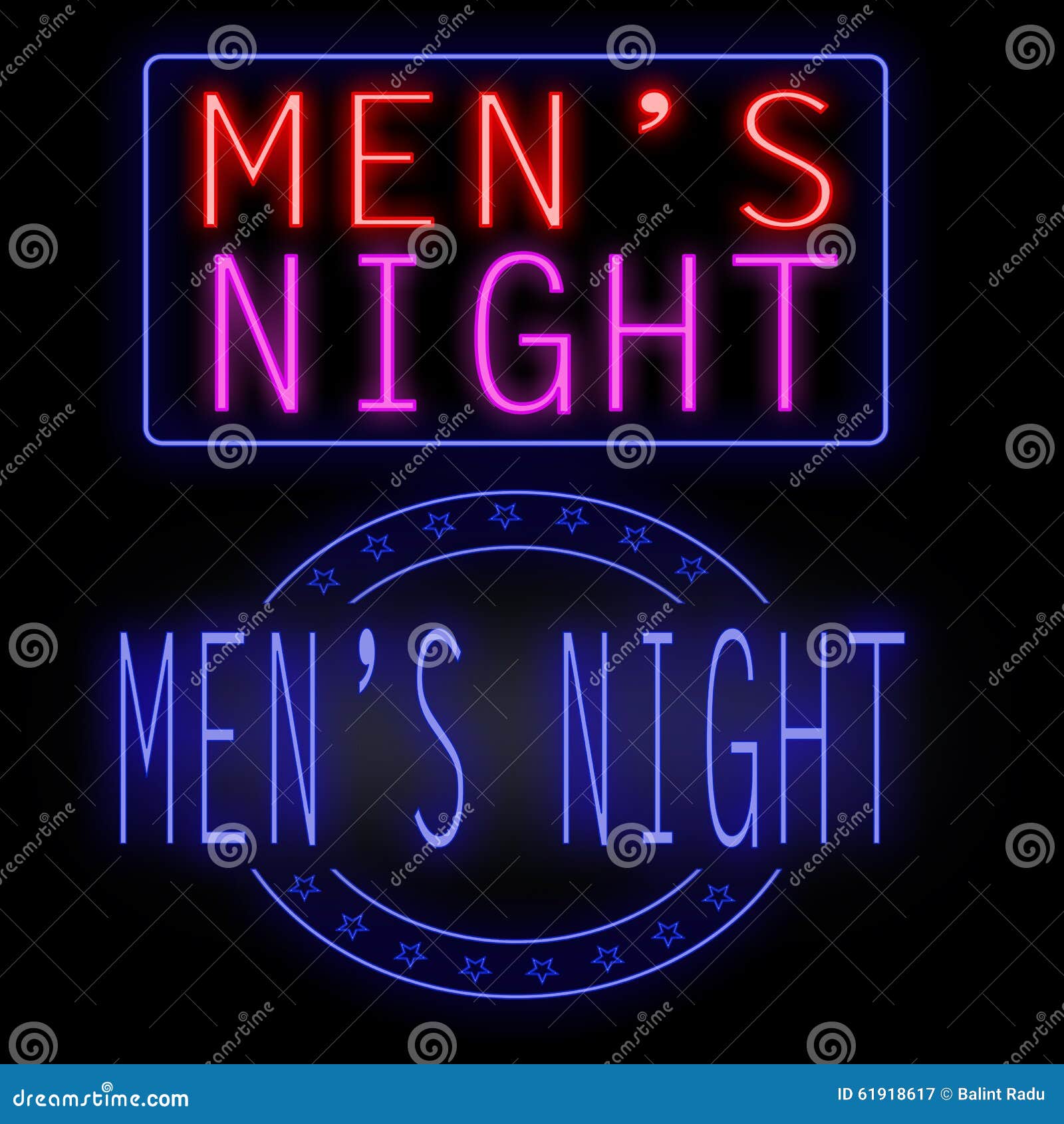Men s night glowing neon stock illustration. Illustration of city