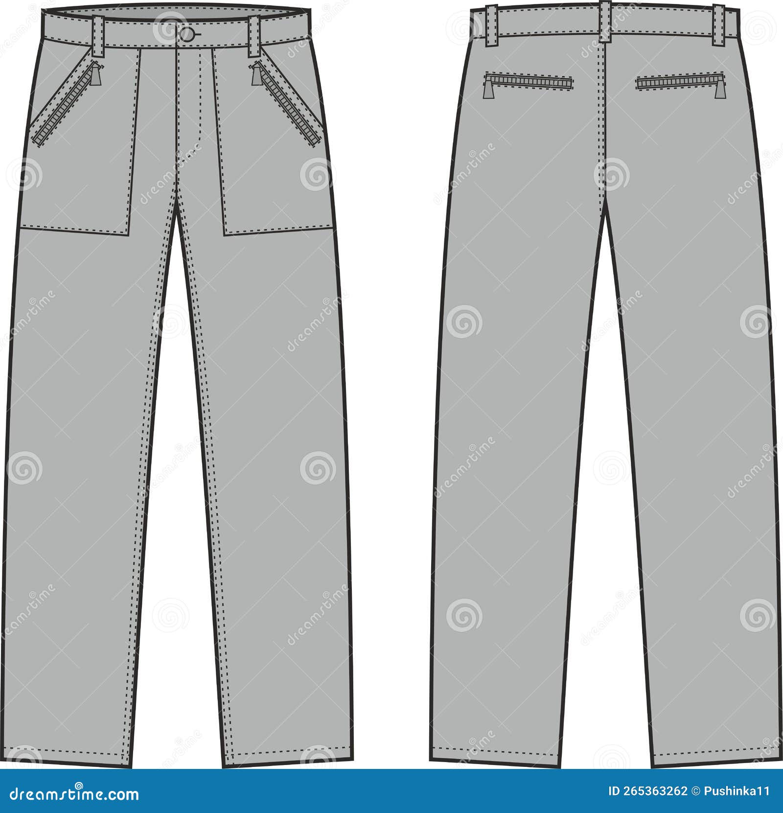 Men`s pants stock vector. Illustration of sketch, template - 265363262