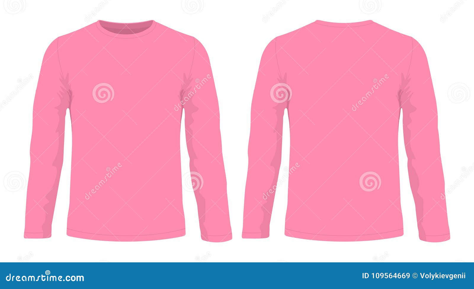 Men`s Pink Long Sleeve T-shirt Stock Vector - Illustration of black ...