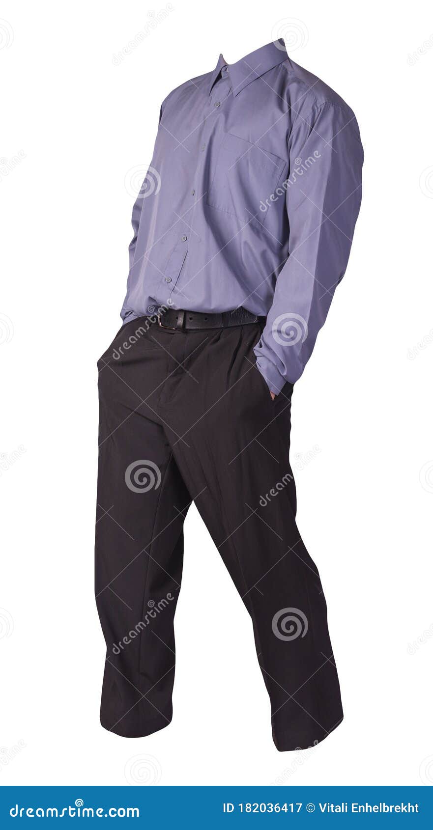 Dressing in a purple shirt, gray pants, a black tie - stock photo 4412022 |  Crushpixel