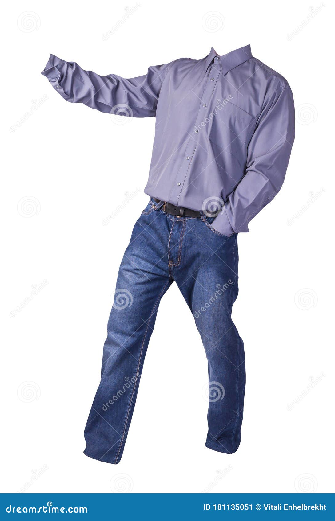 Men`s Shirt and Blue Jeans Isolated on White Background Stock Image ...