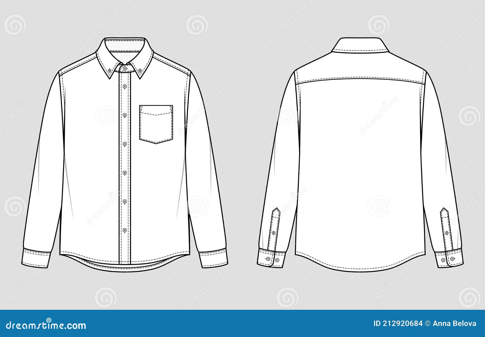 Premium Vector  Men shirt fashion flat sketch template