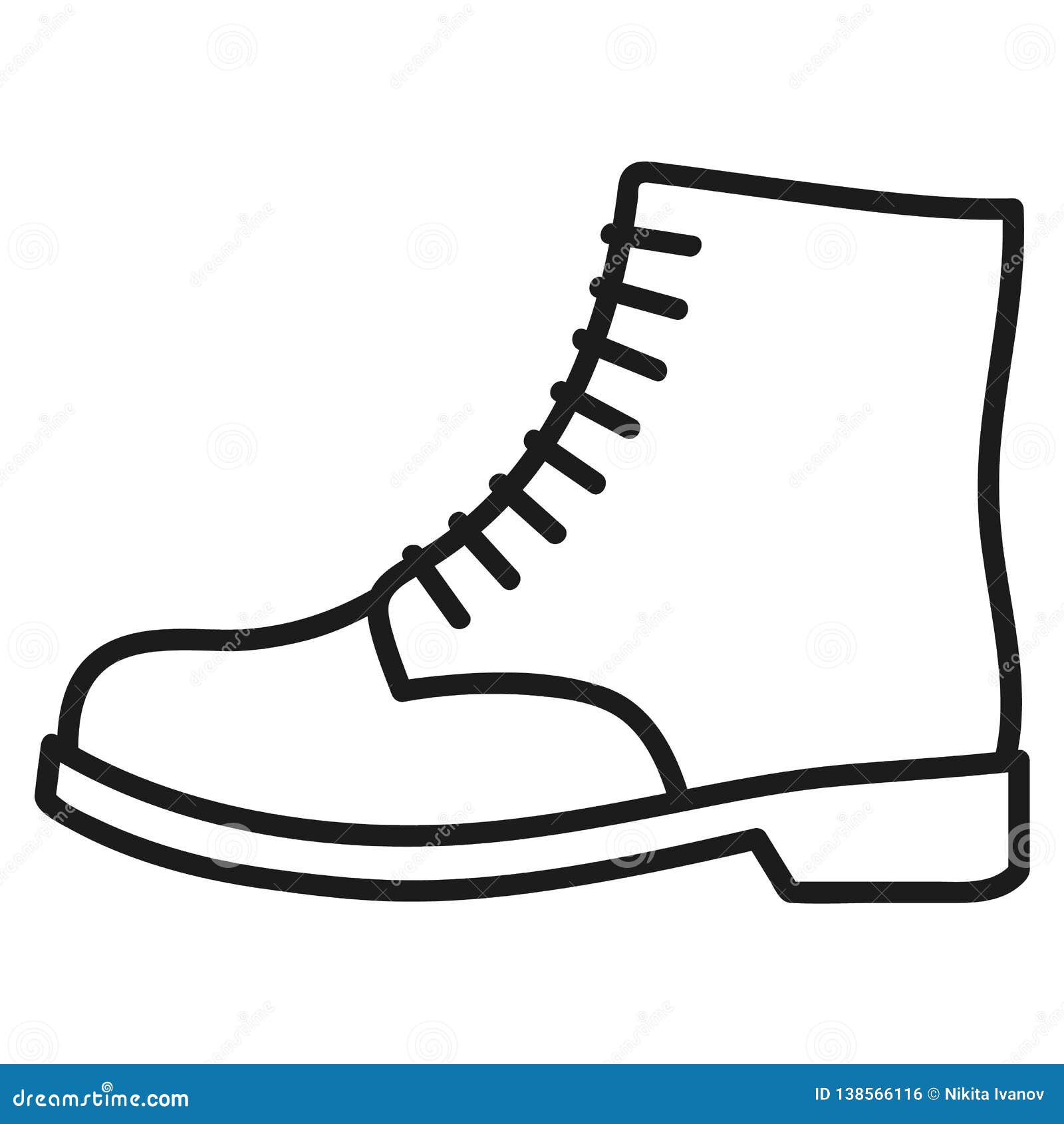 Men`s Shoe Outlined Icon in White Background Stock Illustration ...