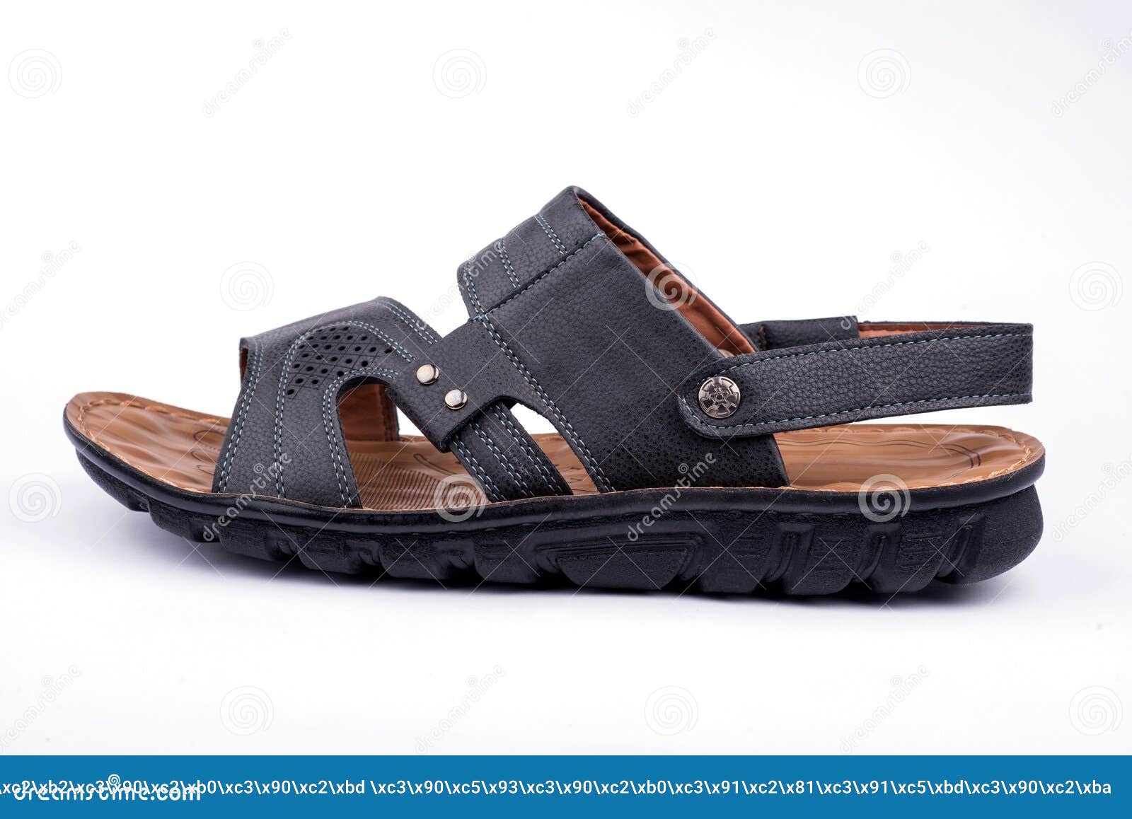 Man`s Sandals on a White Background. Sandals Close-up Editorial ...