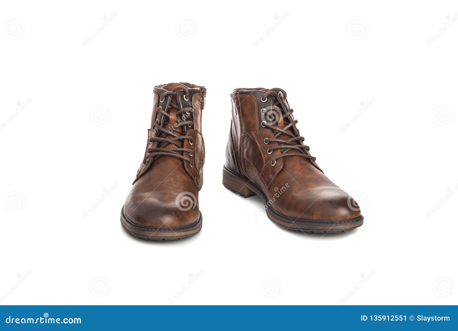 Men`s Shoes Brown Casual. Isolated on White Background Stock Image ...