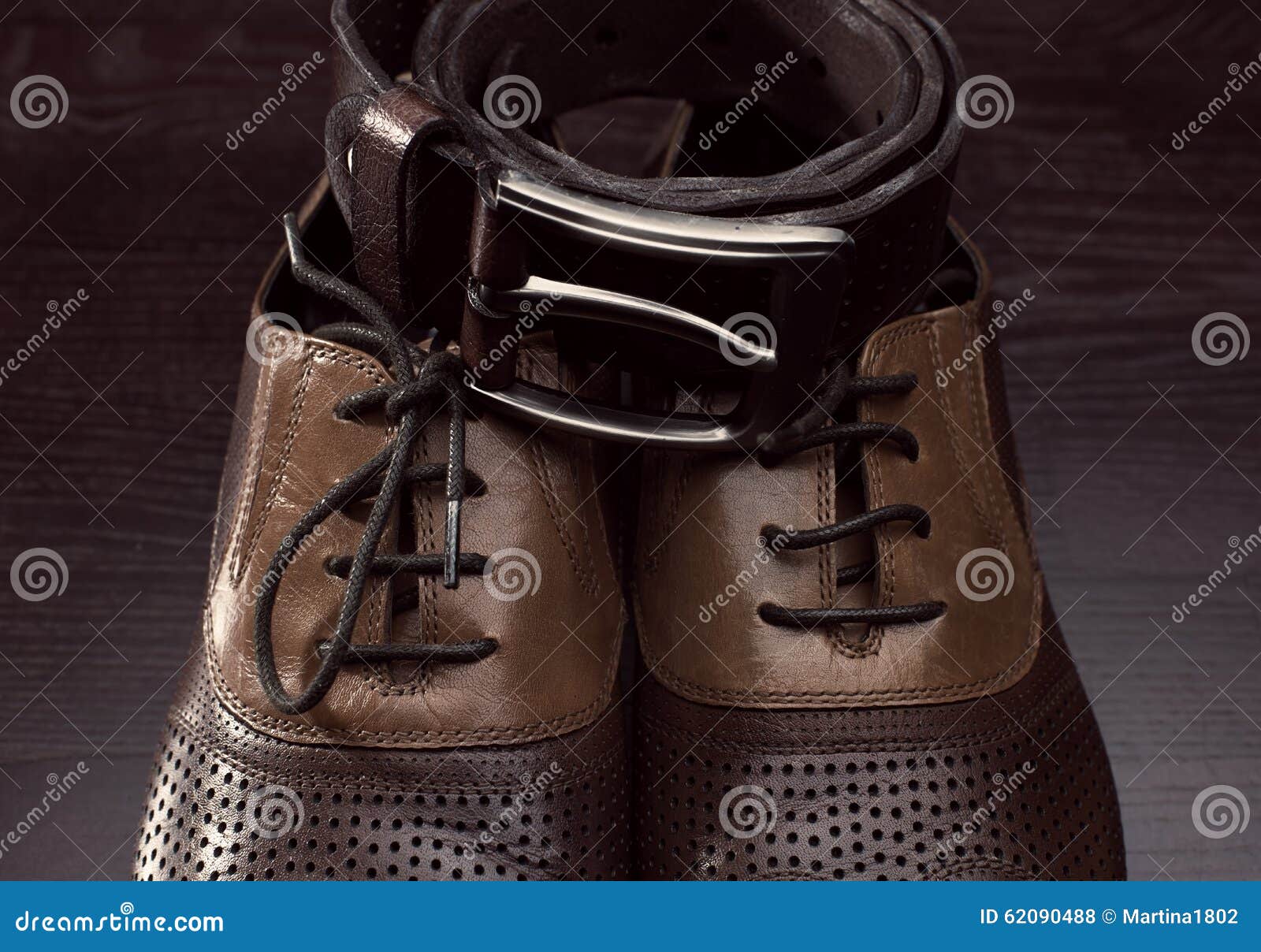 Men S Shoes and Leather Belt Stock Photo Image of concept, protector