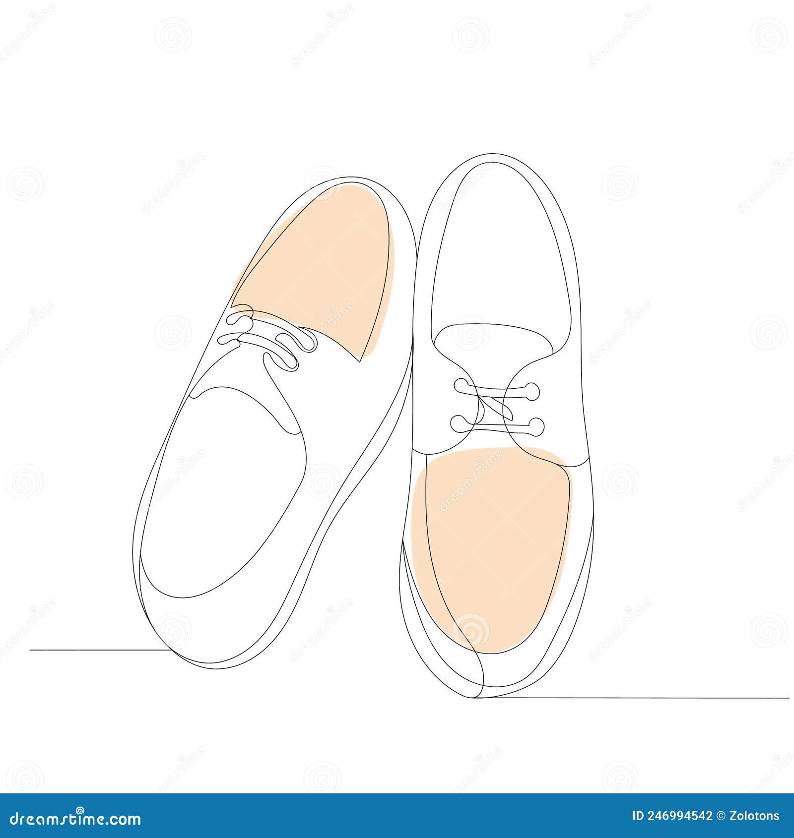 Men`s Shoes One Continuous Line Drawing, Isolated Stock Vector ...