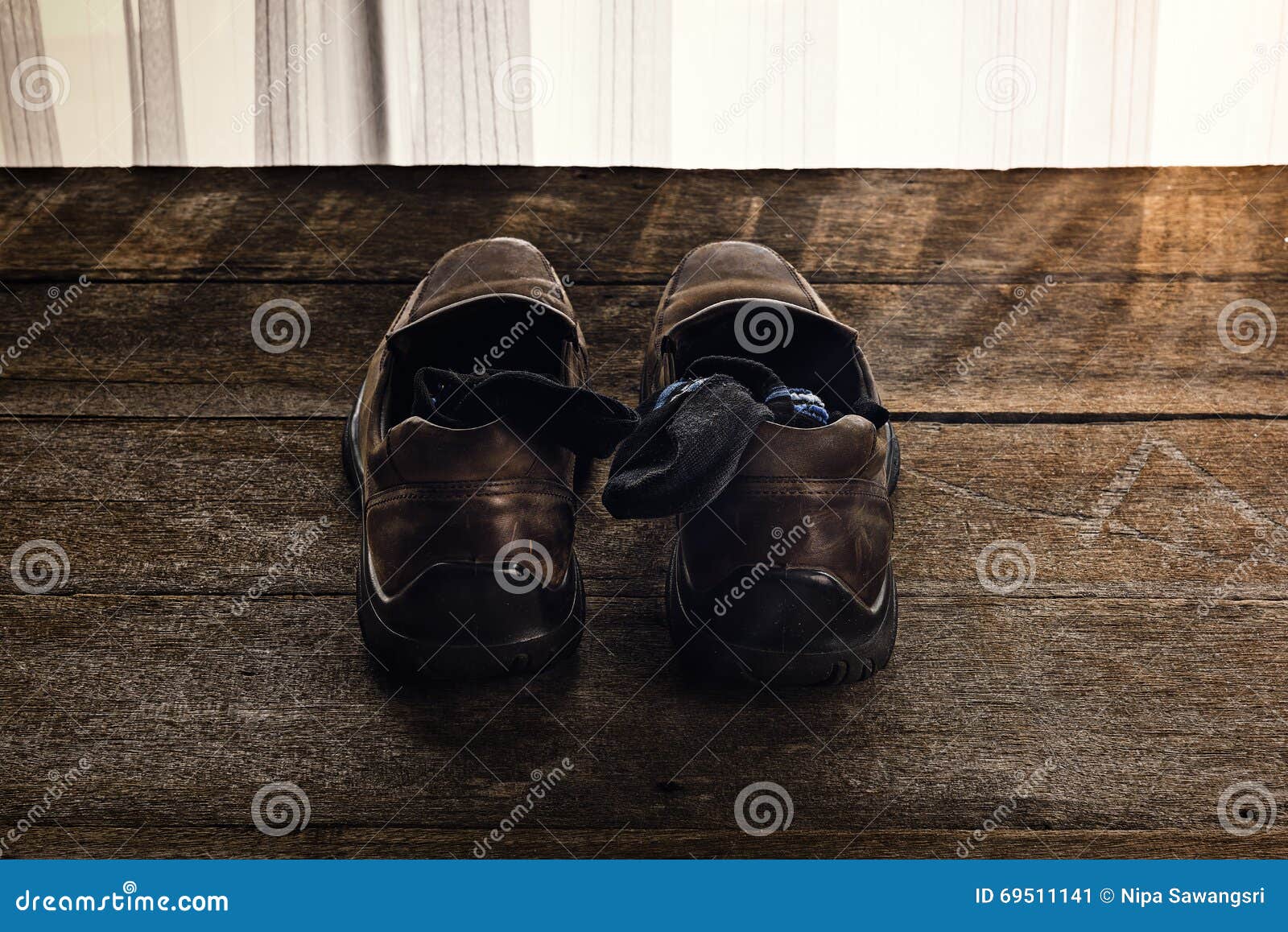 Men S Shoes and Sock on Wooden Background Stock Image - Image of shoe ...