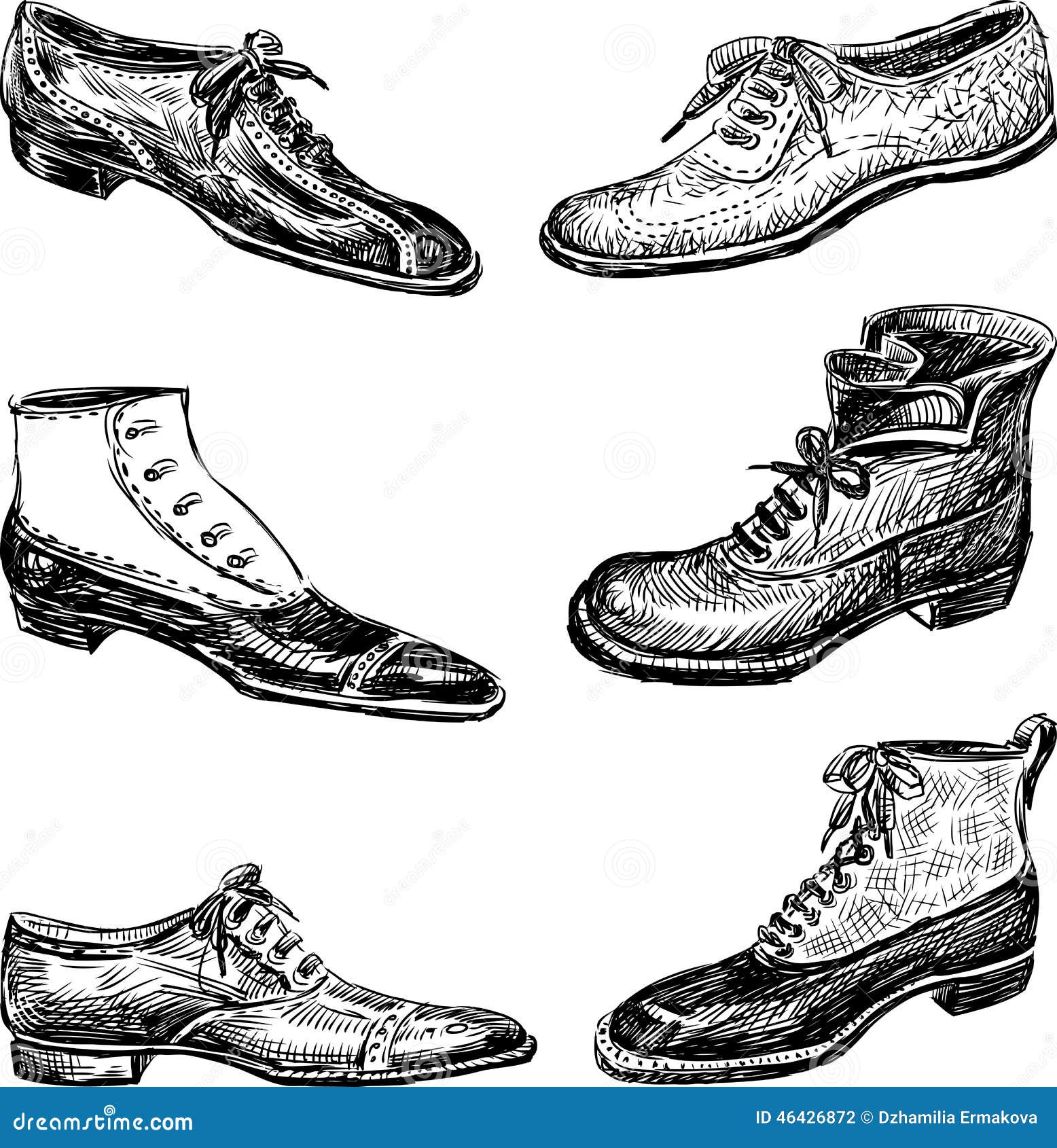 Men s shoes stock vector. Illustration of modern, drawn - 46426872