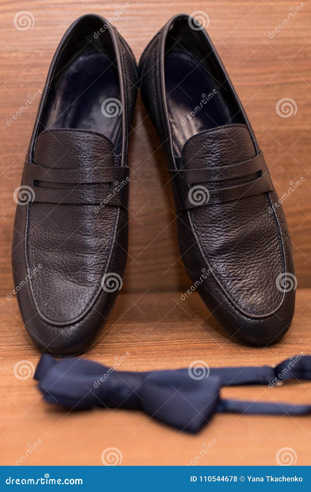 Men`s Shoes, Wedding Accessories for the Groom Morning, on a Brown ...