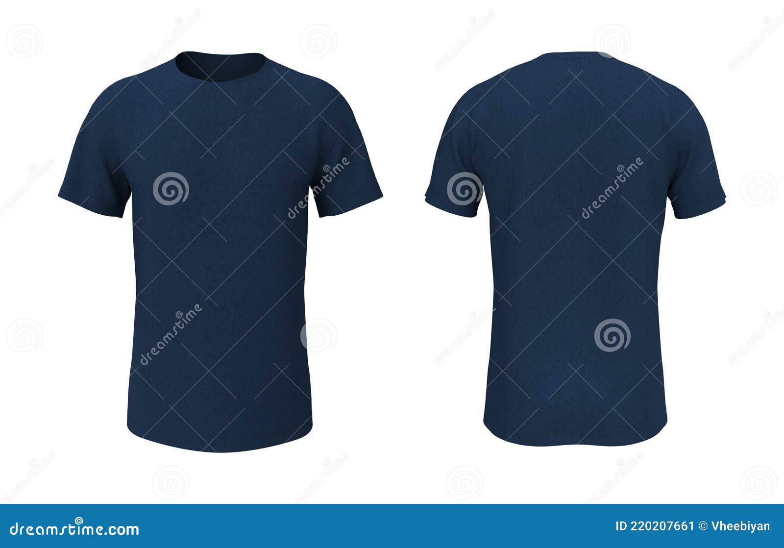 Men`s Short-sleeve T-shirt Mockup in Front, and Back Views Stock ...