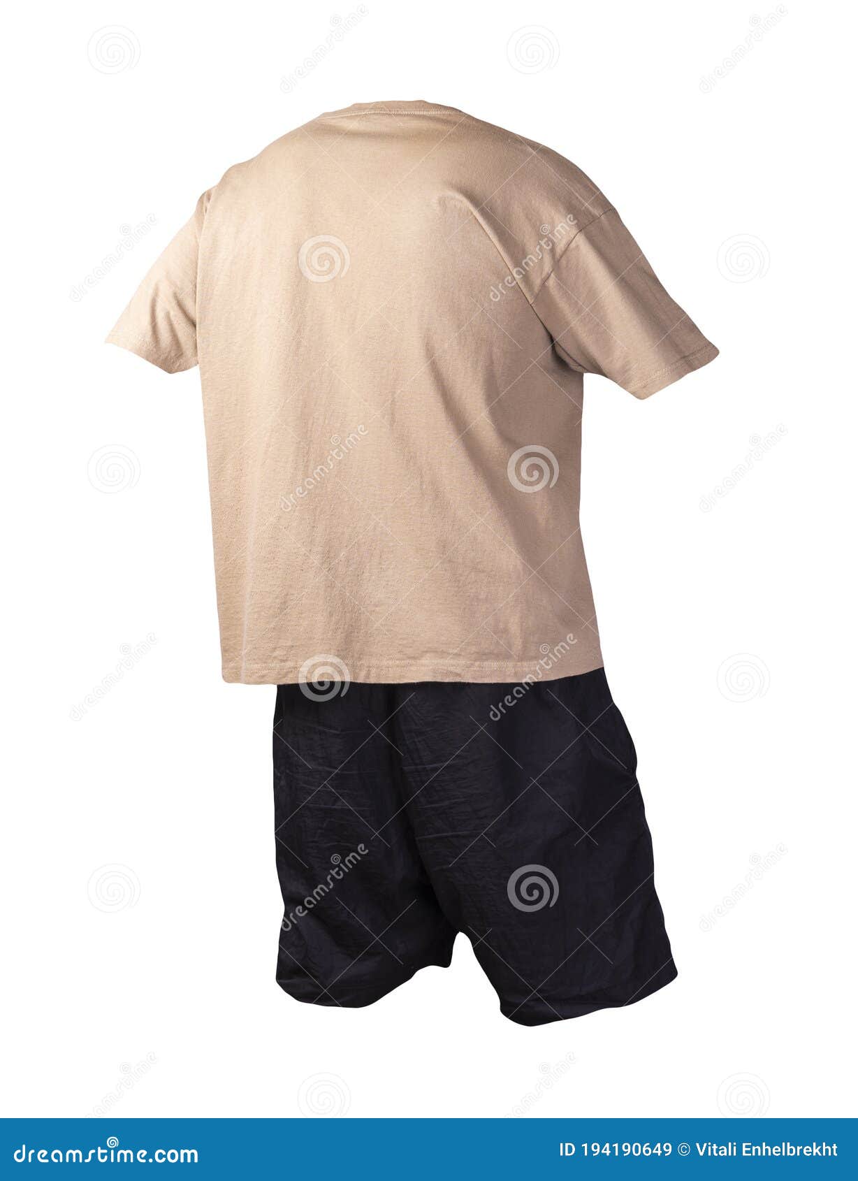 Men`s Sports Shorts and T-shirt Isolated on White Background Stock ...