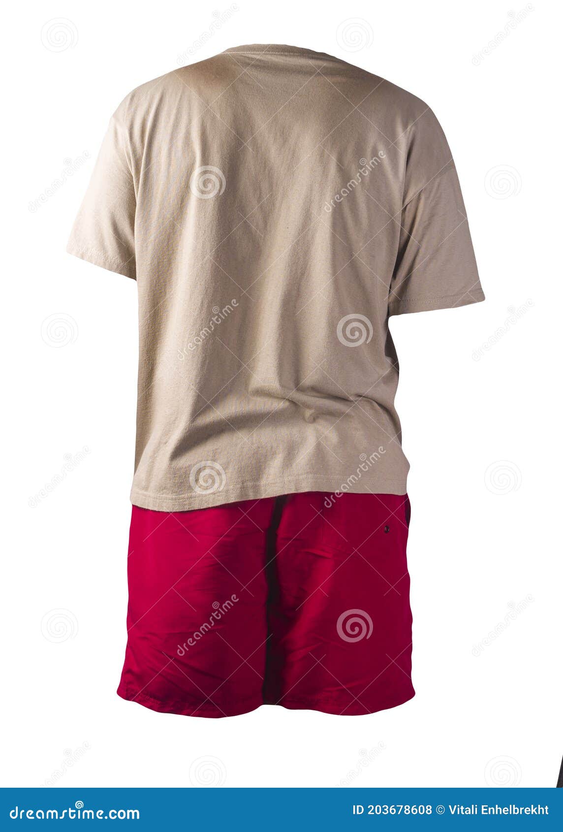 Men`s Sports Shorts and T-shirt Isolated on White Background Stock ...