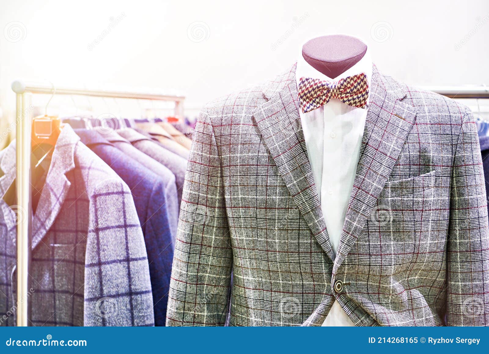 Men`s suits in store stock image. Image of male, apparel 214268165