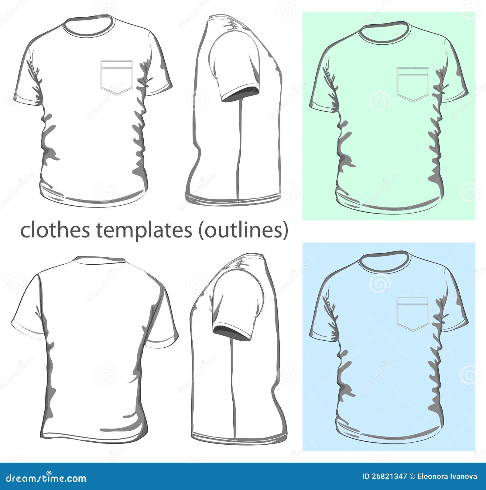 Download Men's t-shirt with pocket stock vector. Illustration of ...