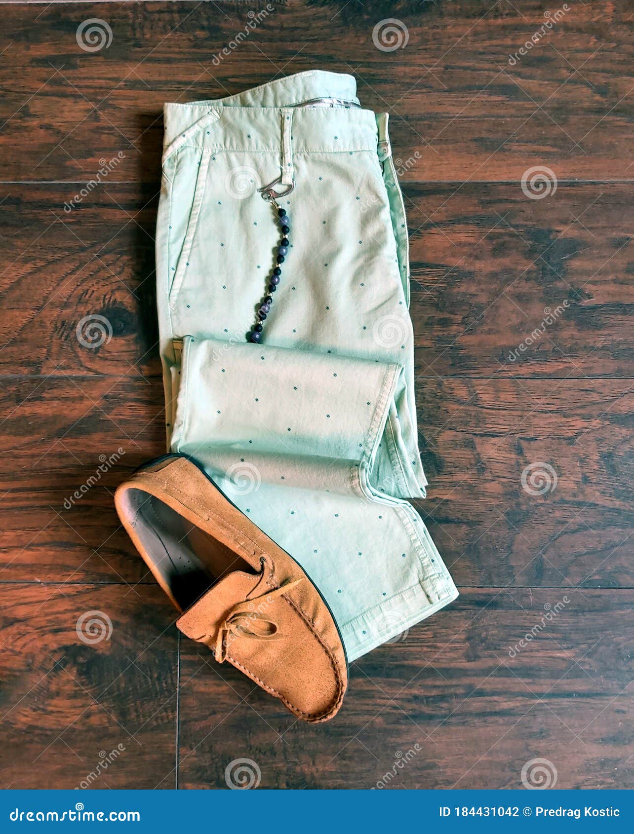 Men`s Trousers and Shoes Insulated on Wood Stock Photo - Image of ...