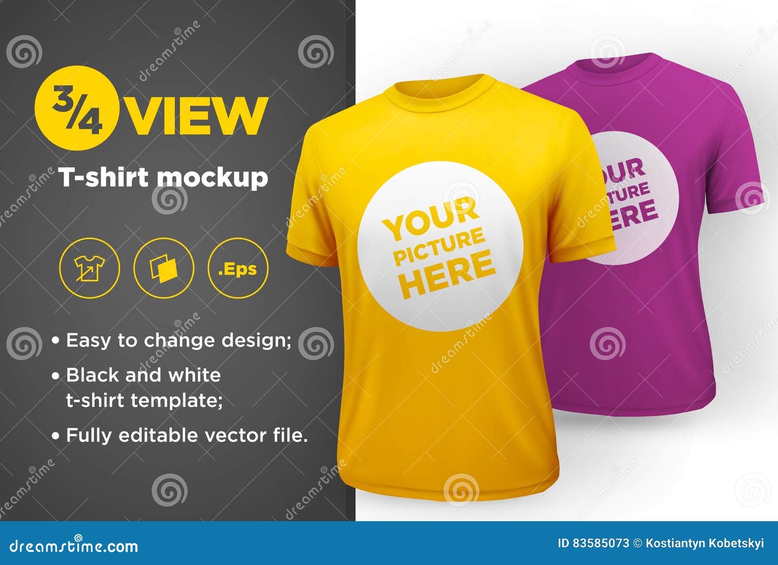 Download Men`s White And Black T-shirt With Short Sleeve Mockup ...