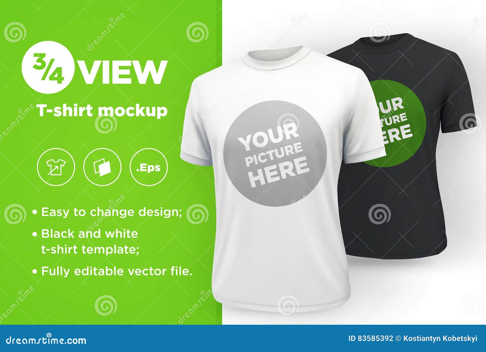 Download Men`s White And Black T-shirt With Short Sleeve Mockup ...