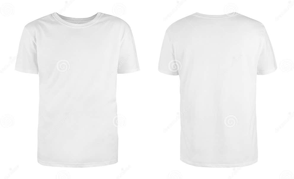 Men`s White Blank T-shirt Template,from Two Sides, Natural Shape on ...