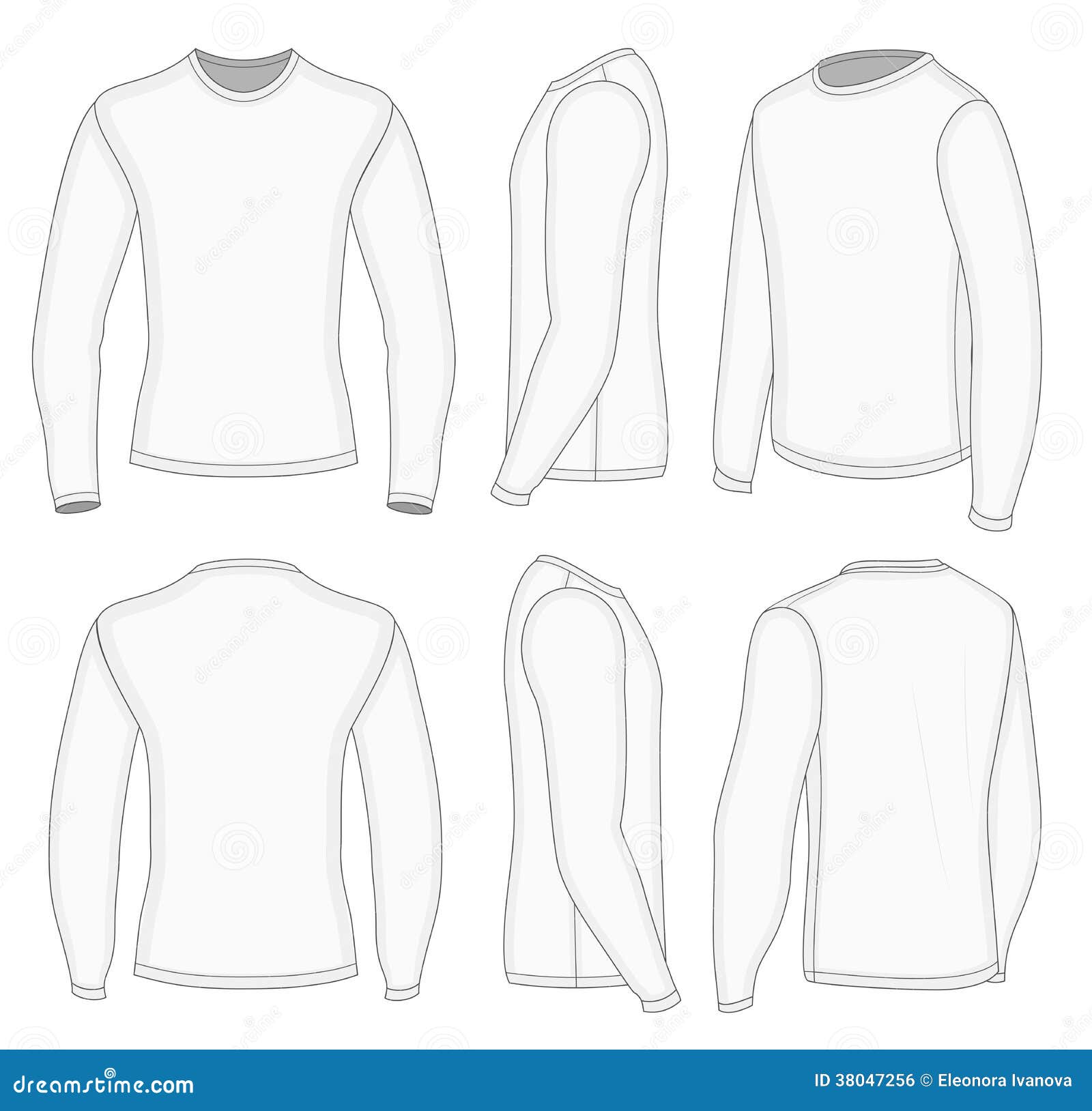 Download Men's White Long Sleeve T-shirt Stock Vector - Image: 38047256