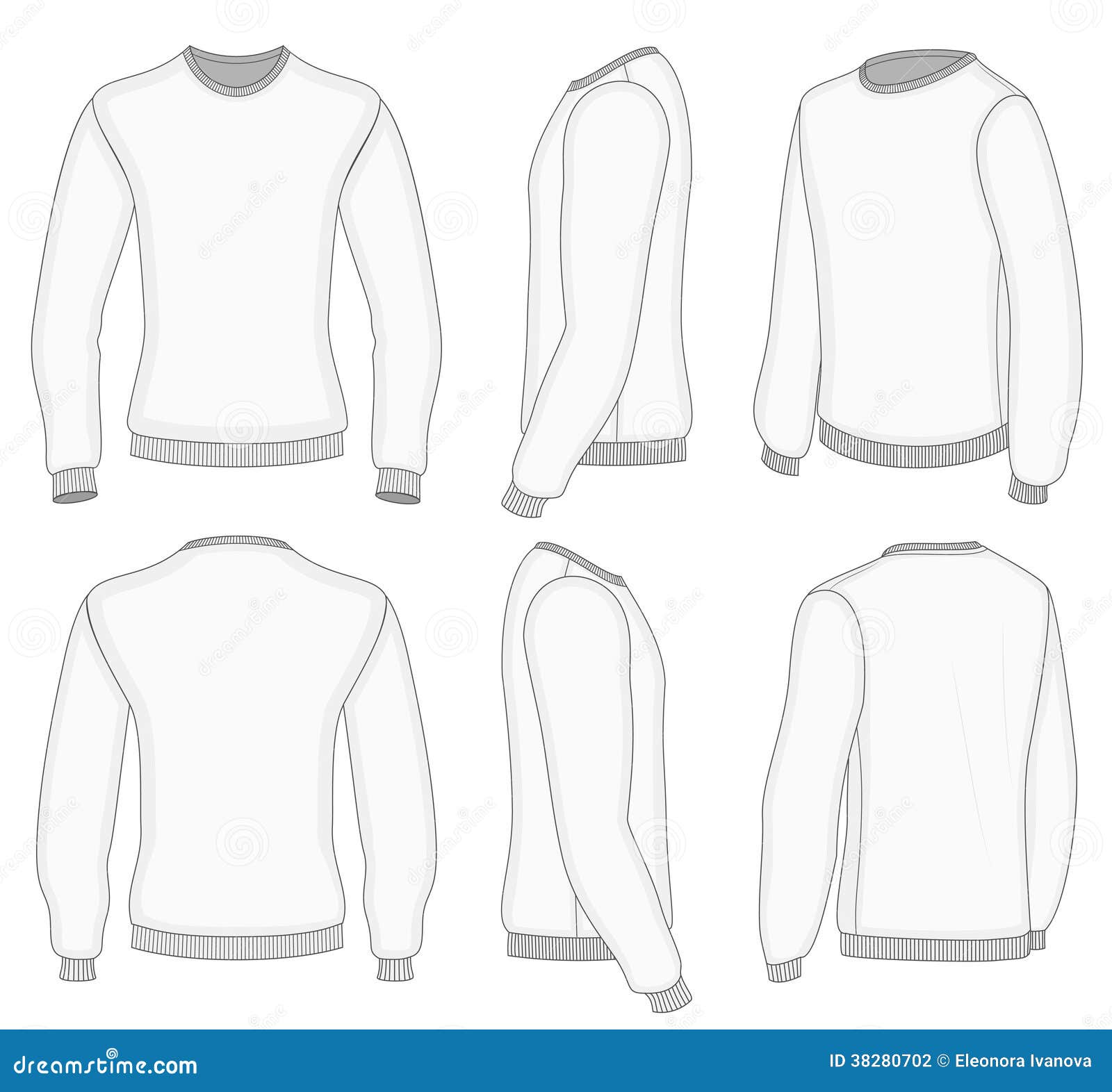 Men S White Long Sleeve T-shirt. Stock Vector ...