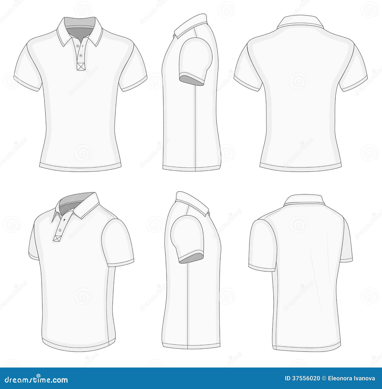 Men S White Short Sleeve Polo Shirt. Stock Vector - Illustration of ...