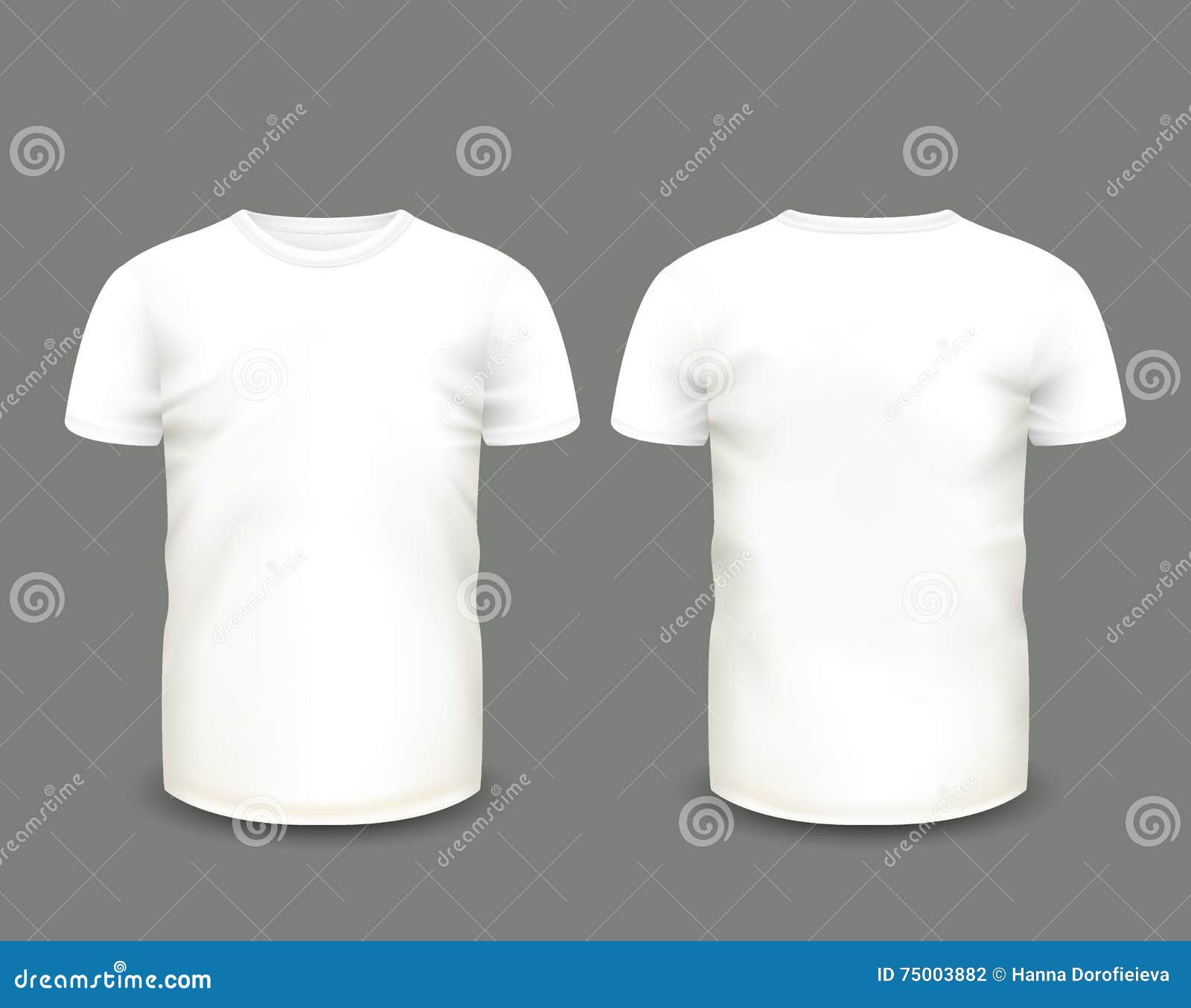 Download Men's White T-shirt Short Sleeve In Front And Back Views ...