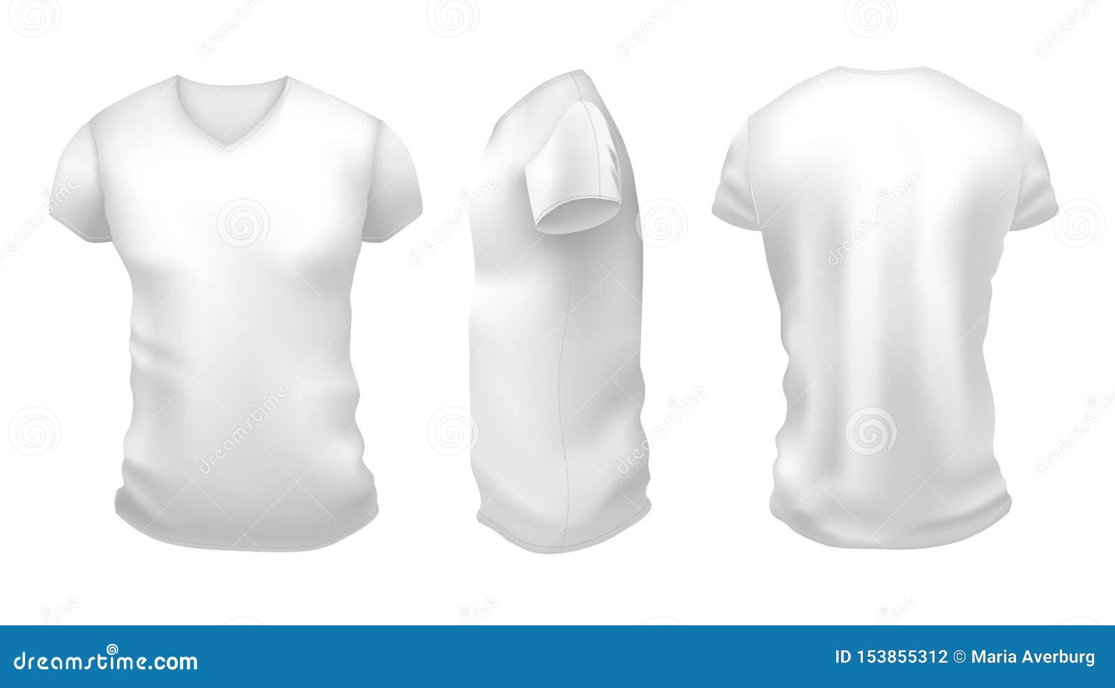 Download Men S White T-shirt With Short Sleeve Mockup. Front, Side ...