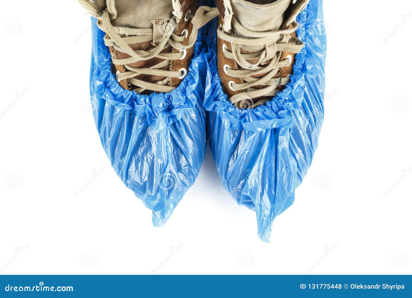 Men`s Winter Boots in Blue Boot Covers Stock Photo - Image of mens ...
