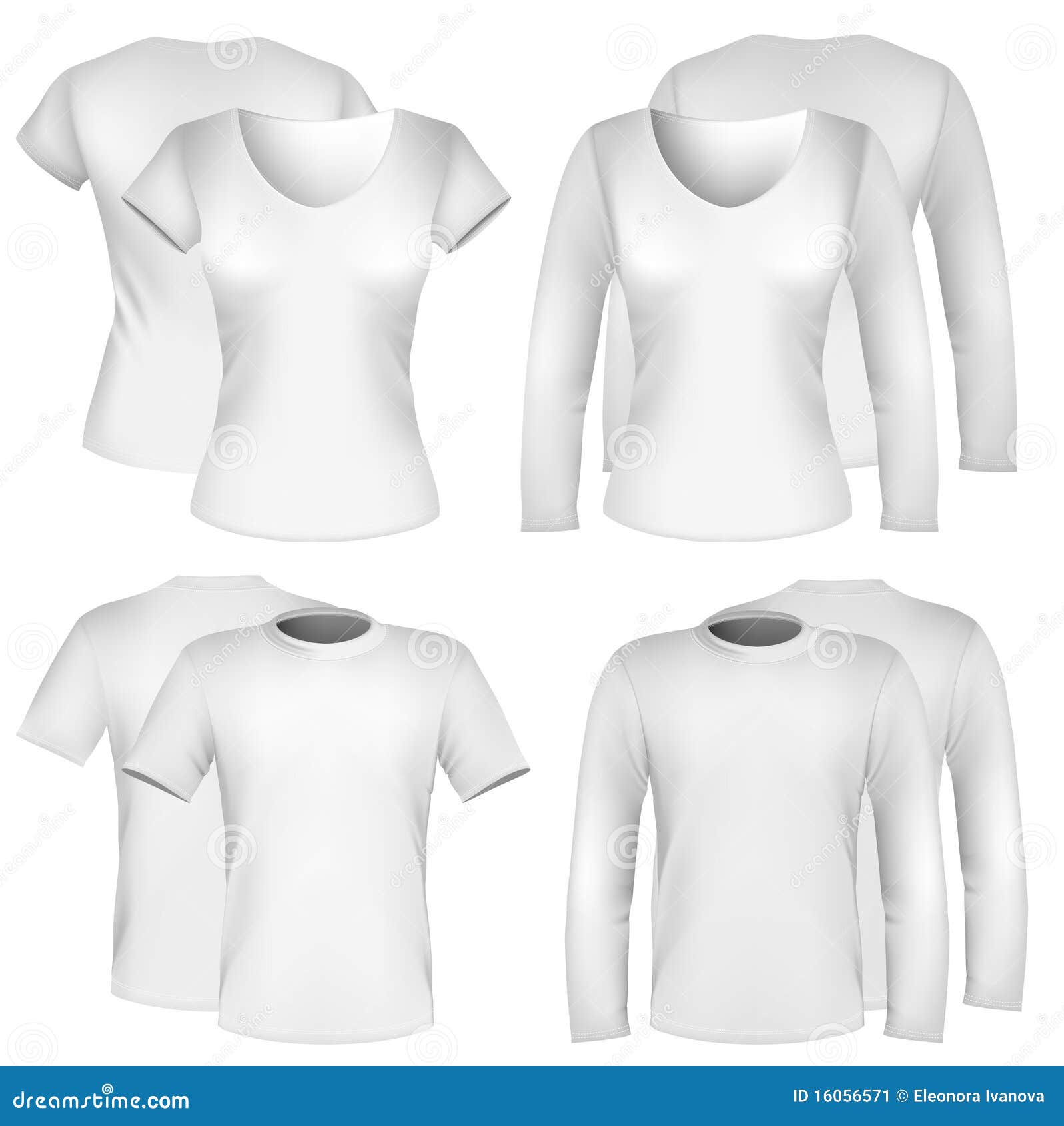 Men S And Women S Shirt Design Templates. Stock Vector ...
