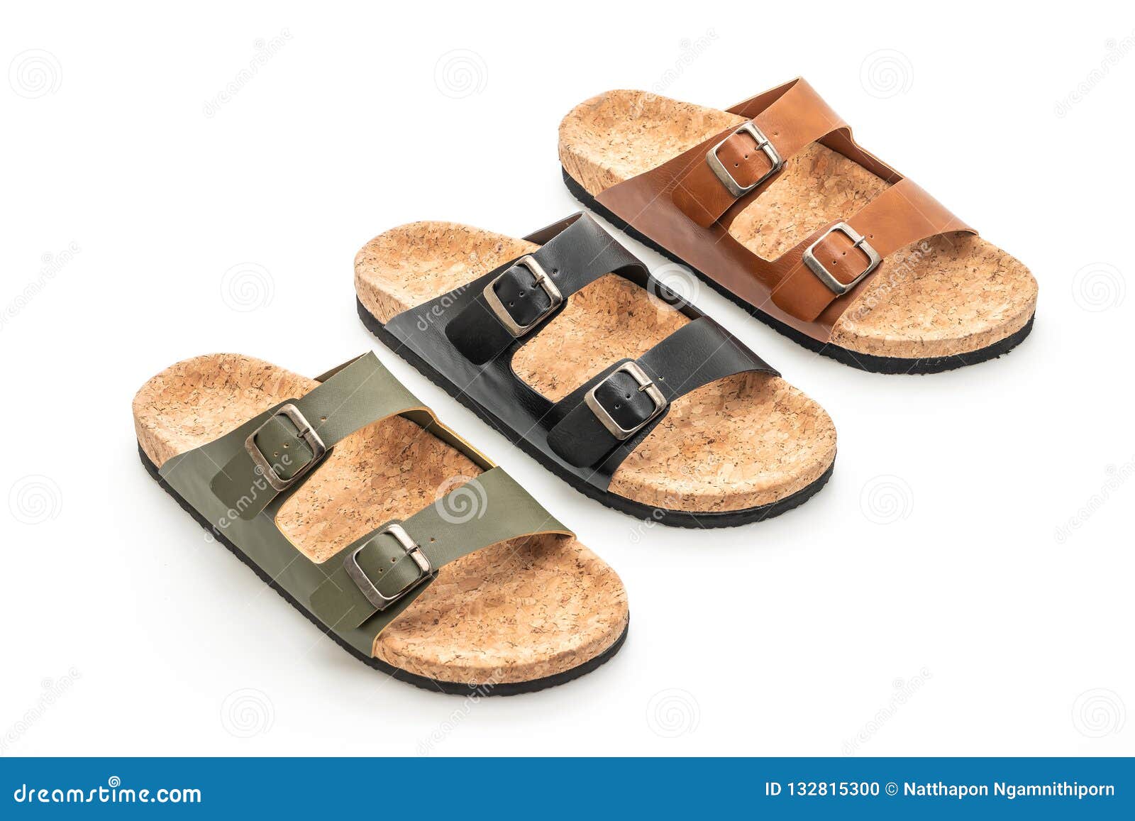 Men S and Women S (unisex) Fashion Leather Sandals Stock Photo - Image ...