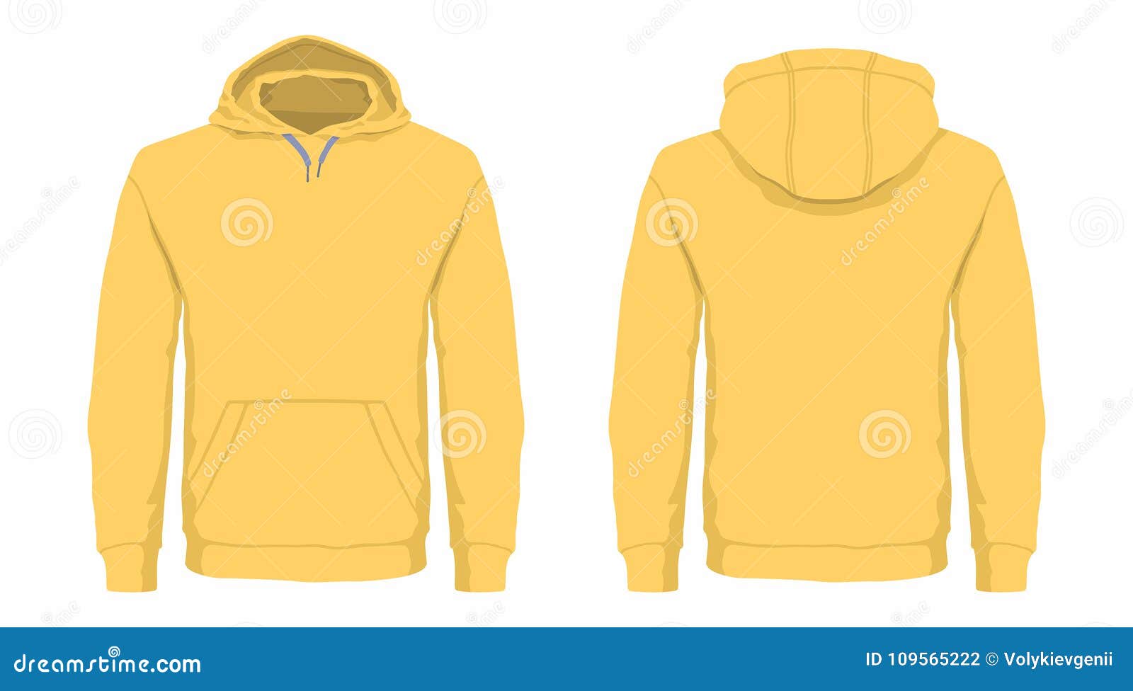 Men`s yellow hoodie stock vector. Illustration of human - 109565222