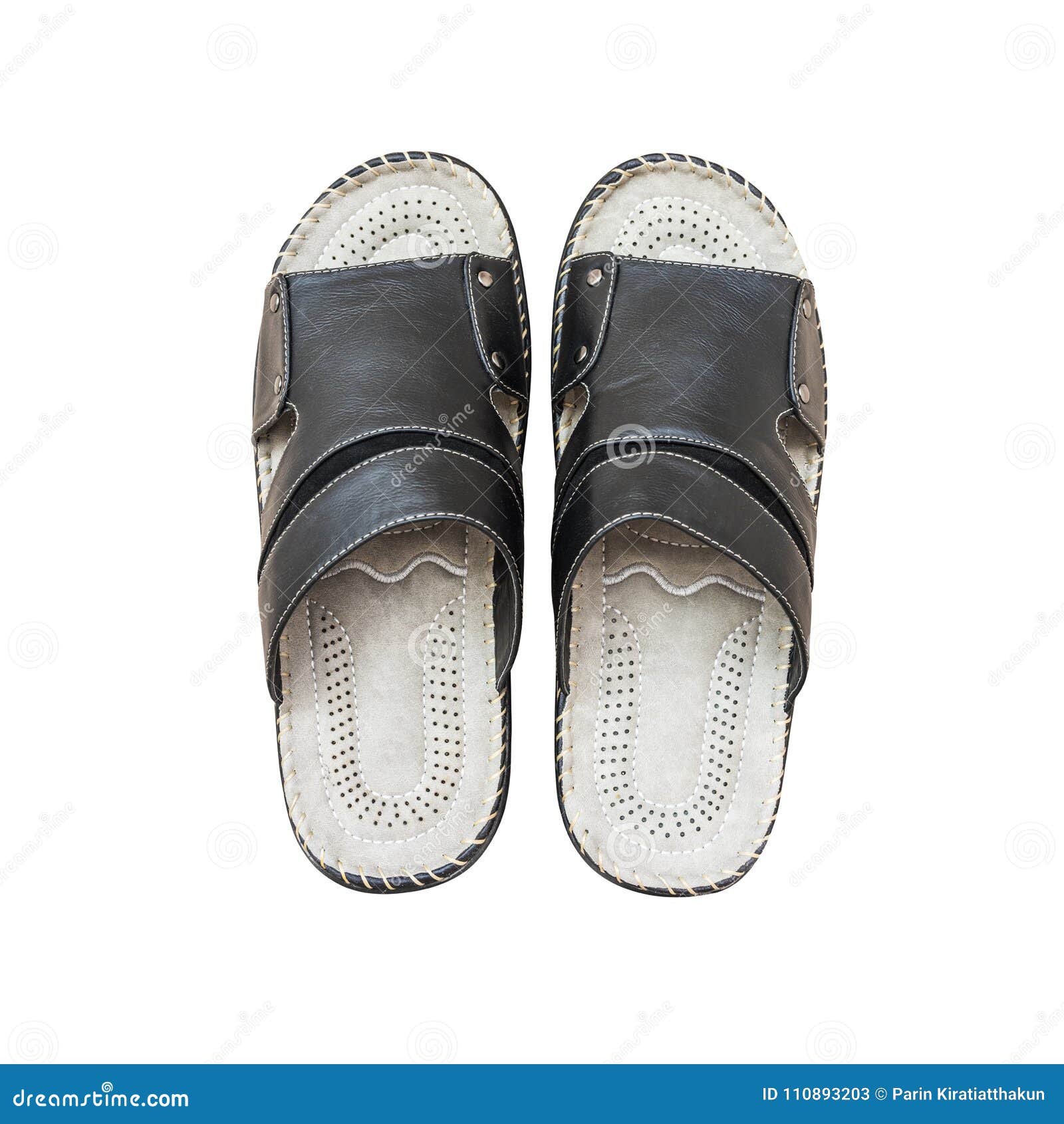 Men Sandals on White Background Stock Image - Image of comfortable ...