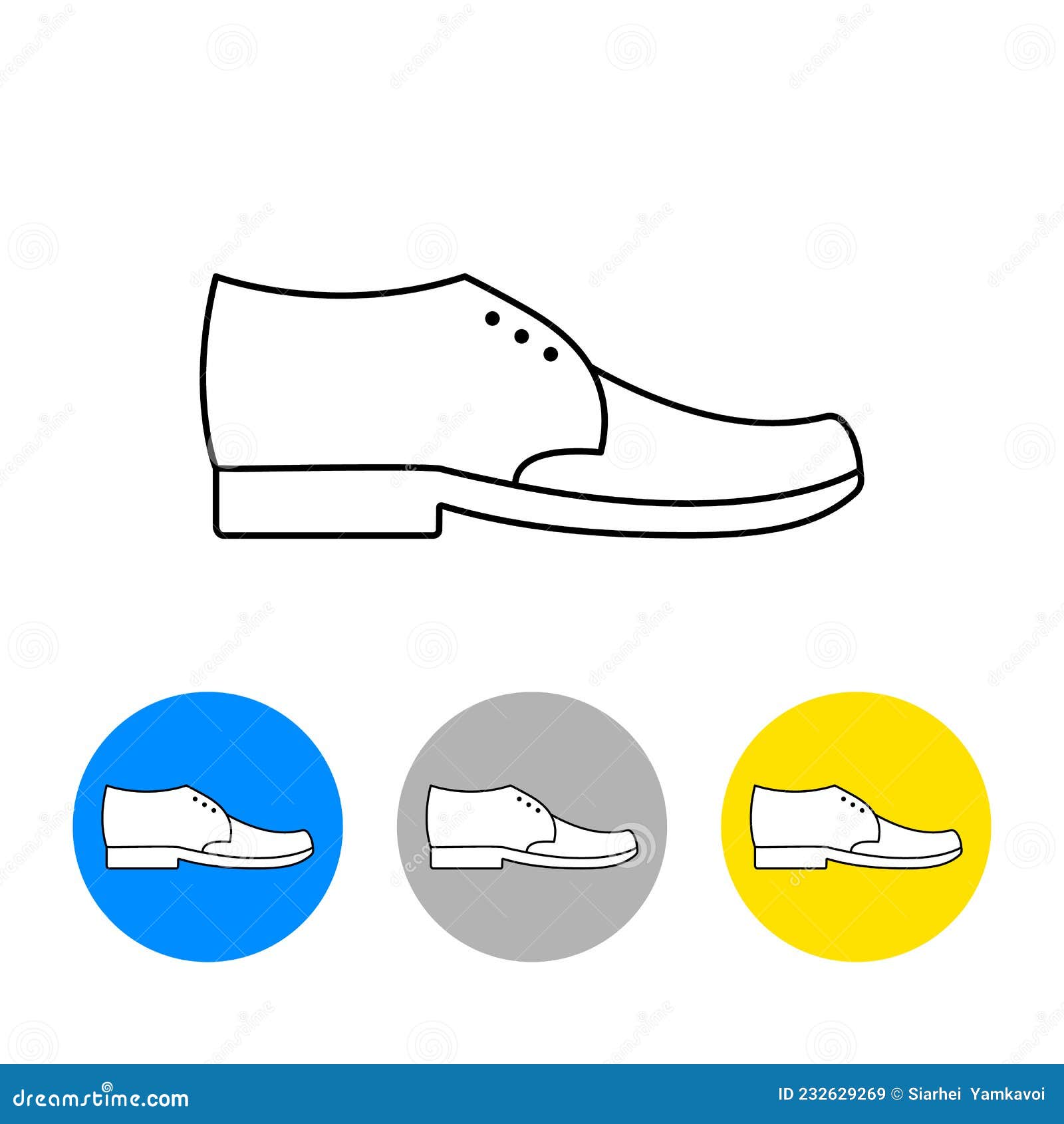 Men Shoe Linear Outline Simple Icon and Round Icons with Men`s Boots ...