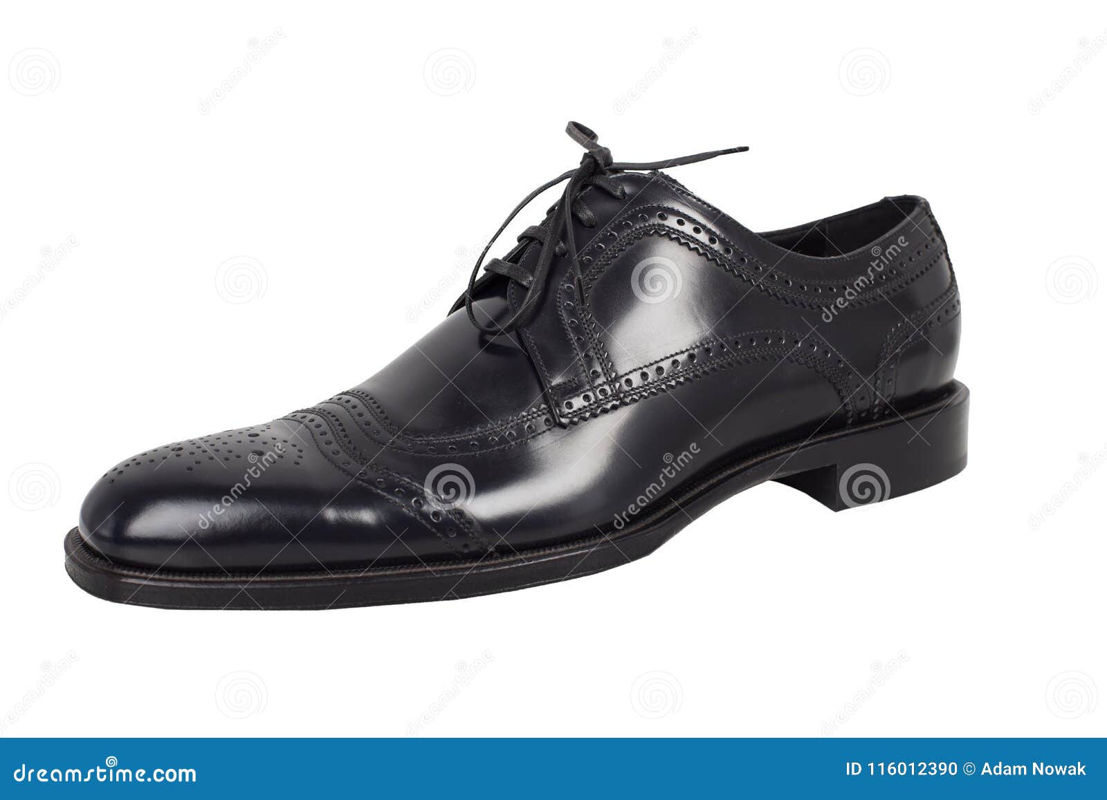 Elegant Black Shoes on a White Background. Stock Photo - Image of ...