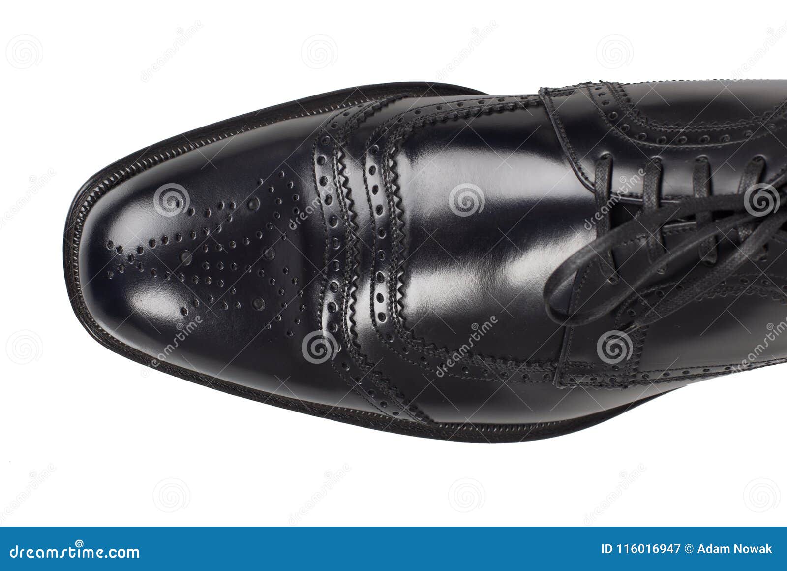 Men Single Black Shoe Isolated. on a White, Top View. Stock Image ...