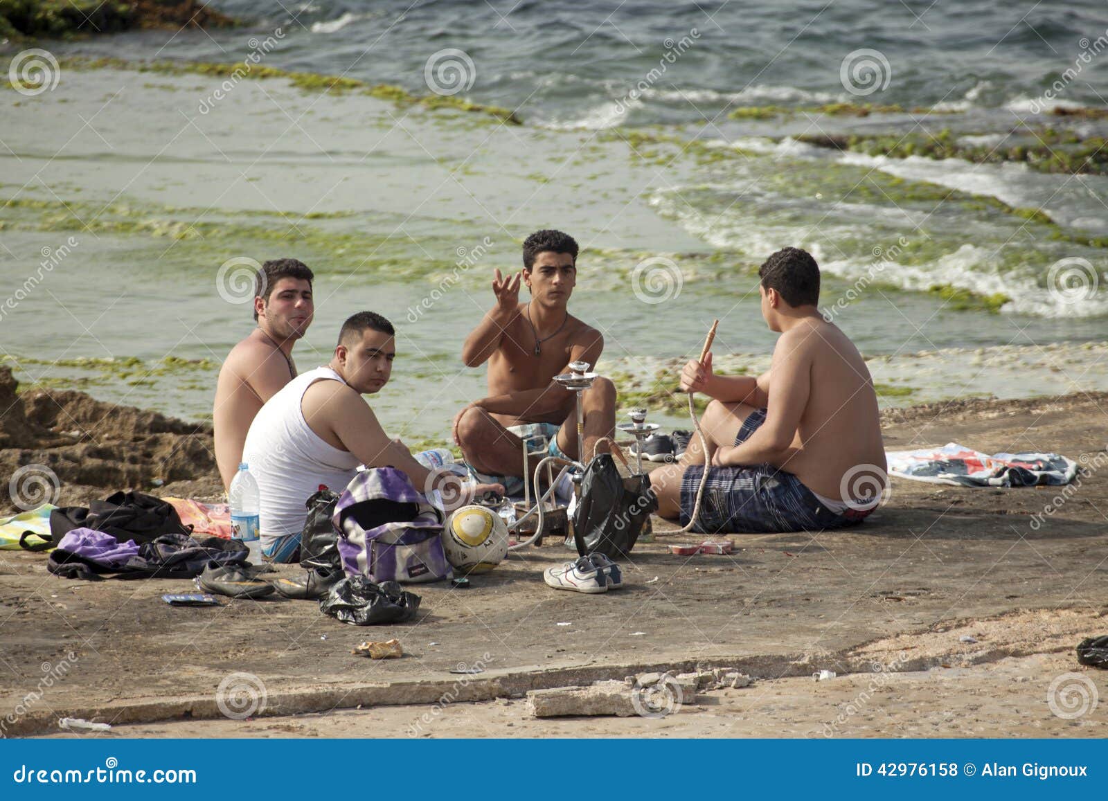 Men Smoking a Narghile Pipe Editorial Stock Photo Image of lebanese