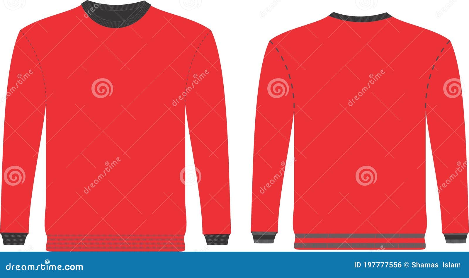 Men Sweat Shirts Mock Ups Templates Illustrations Stock Vector ...