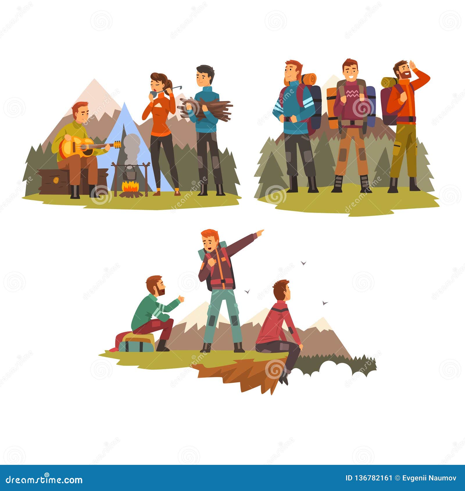 Download Men Travelling Together, Camping People, Tourists Hiking ...