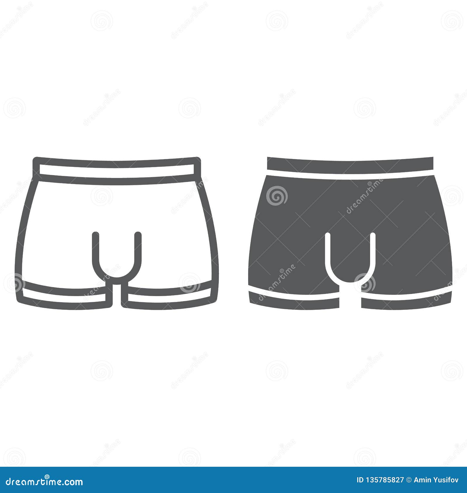 Men Underware Line and Glyph Icon, Male and Underwear, Briefs Sign