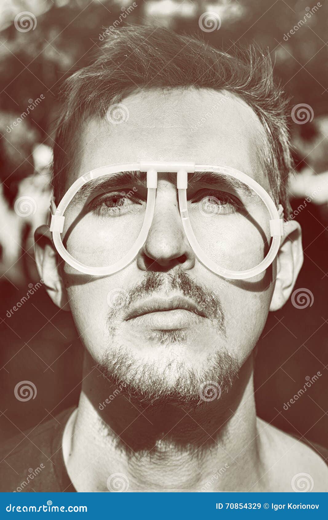 Men Wearing a Strange Glasses Stock Image Image of joke, humorous