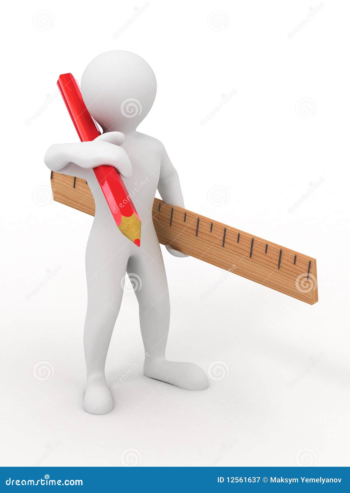 men with yardstick and pencil