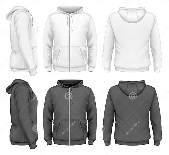 Men zip hoodie stock vector. Illustration of sweatshirt - 50333919