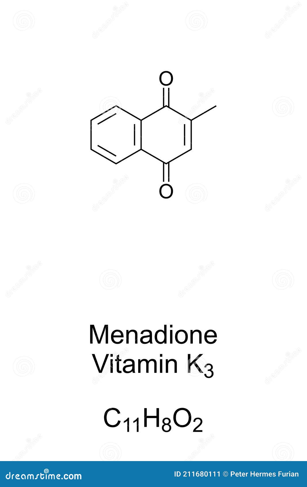 Menadione, Sometimes Called Vitamin K3, Chemical Formula Stock