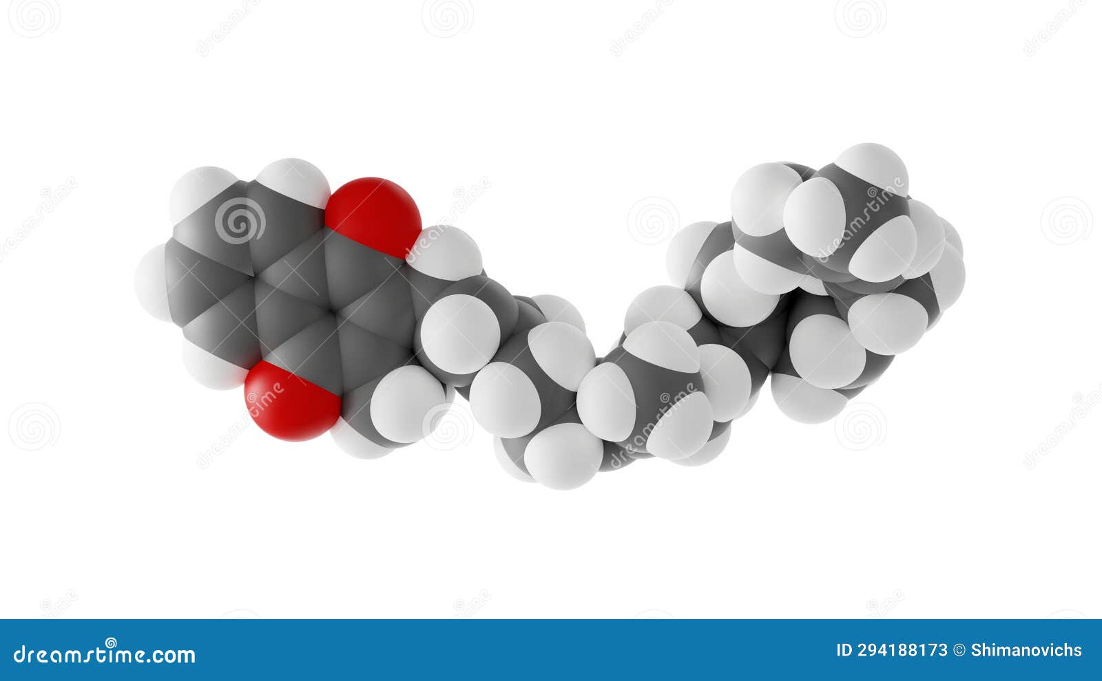 Menaquinone Molecule, Vitamin K2, Molecular Structure, Isolated 3d