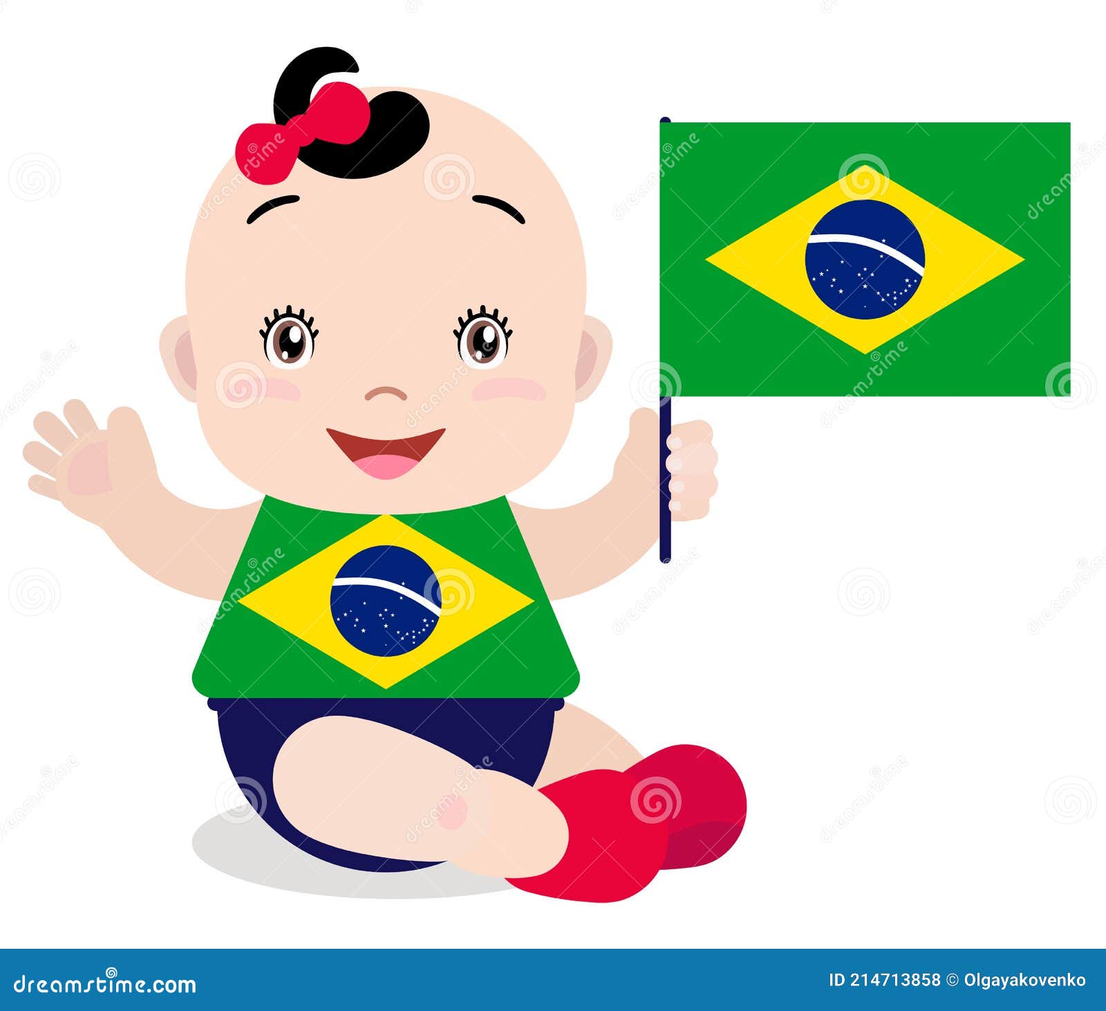 Desenho Animado Sorrindo Bebê Bebê Ilustração do Vetor