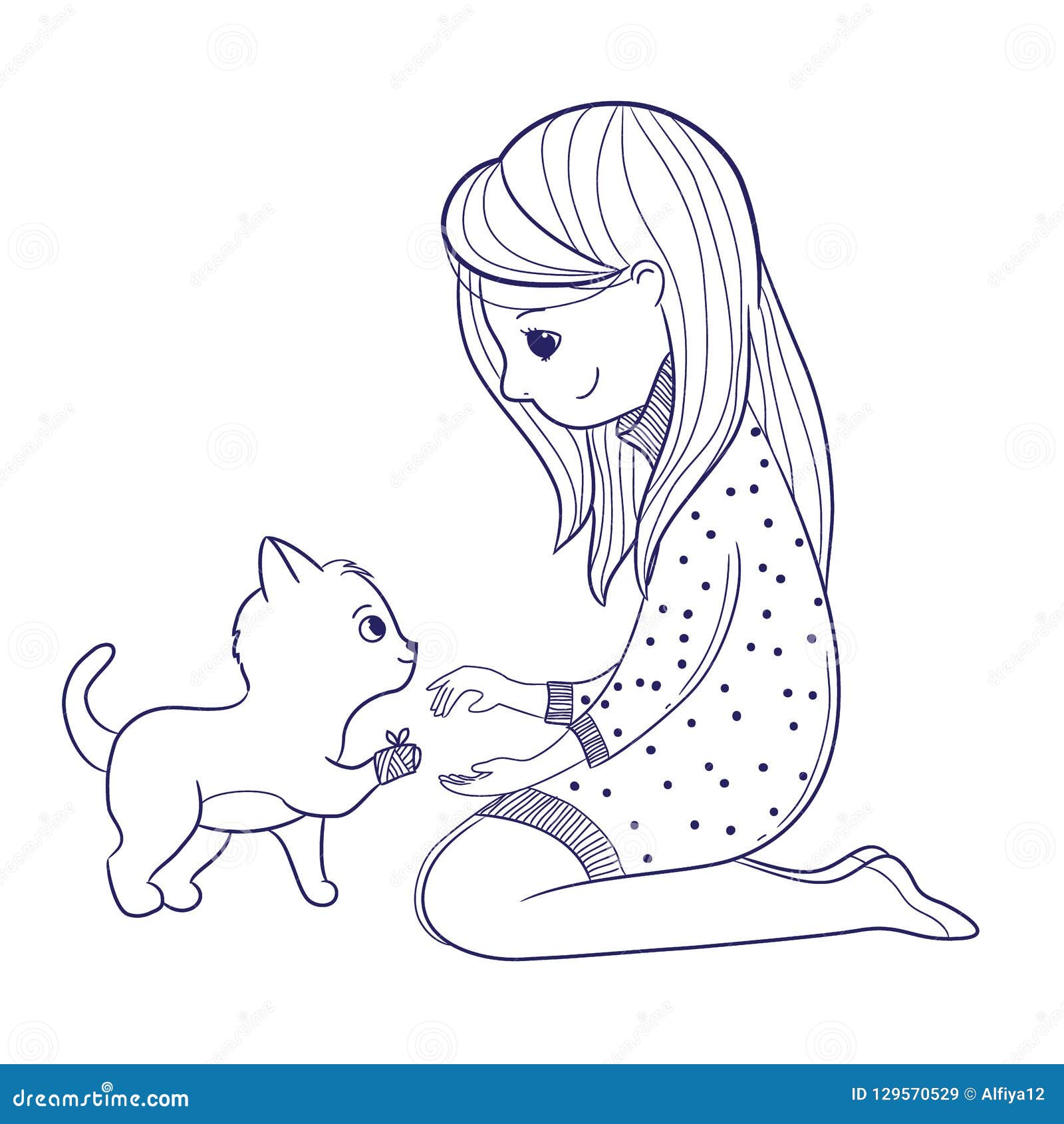 Desenhos de menina gata sorridente usando fita para colorir - Desenhos para  colorir grátis para imprimir