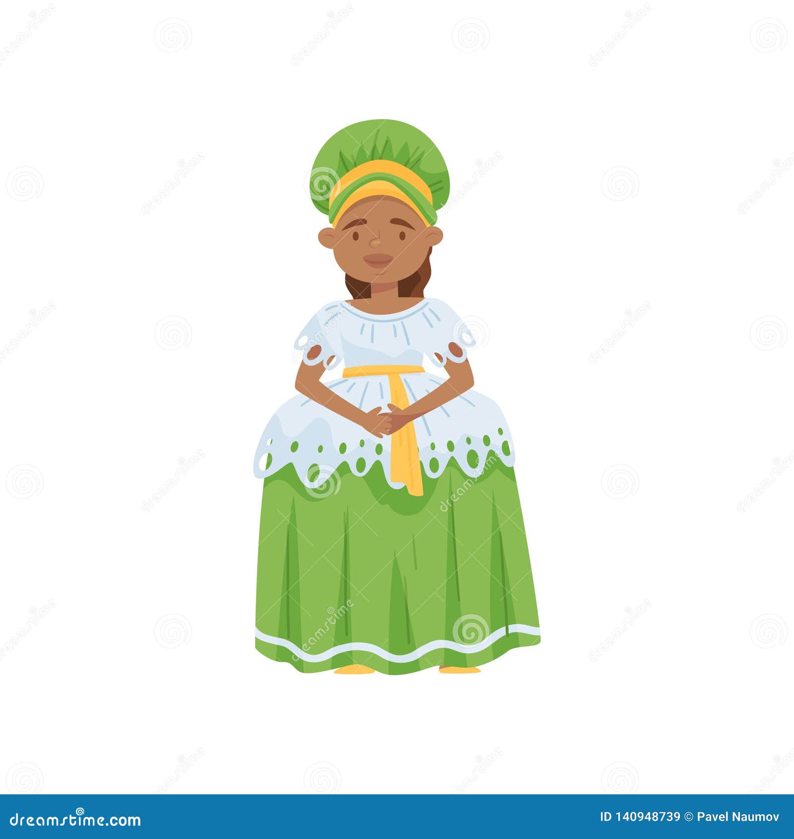 Menina Bonito Que Veste O Vestido Nacional Brasileiro Roupa