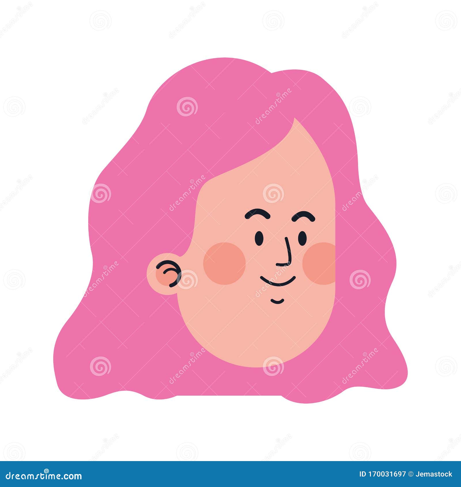 Desenho De O Cabelo Da Menina Dos Desenhos Animados é Colorido Com