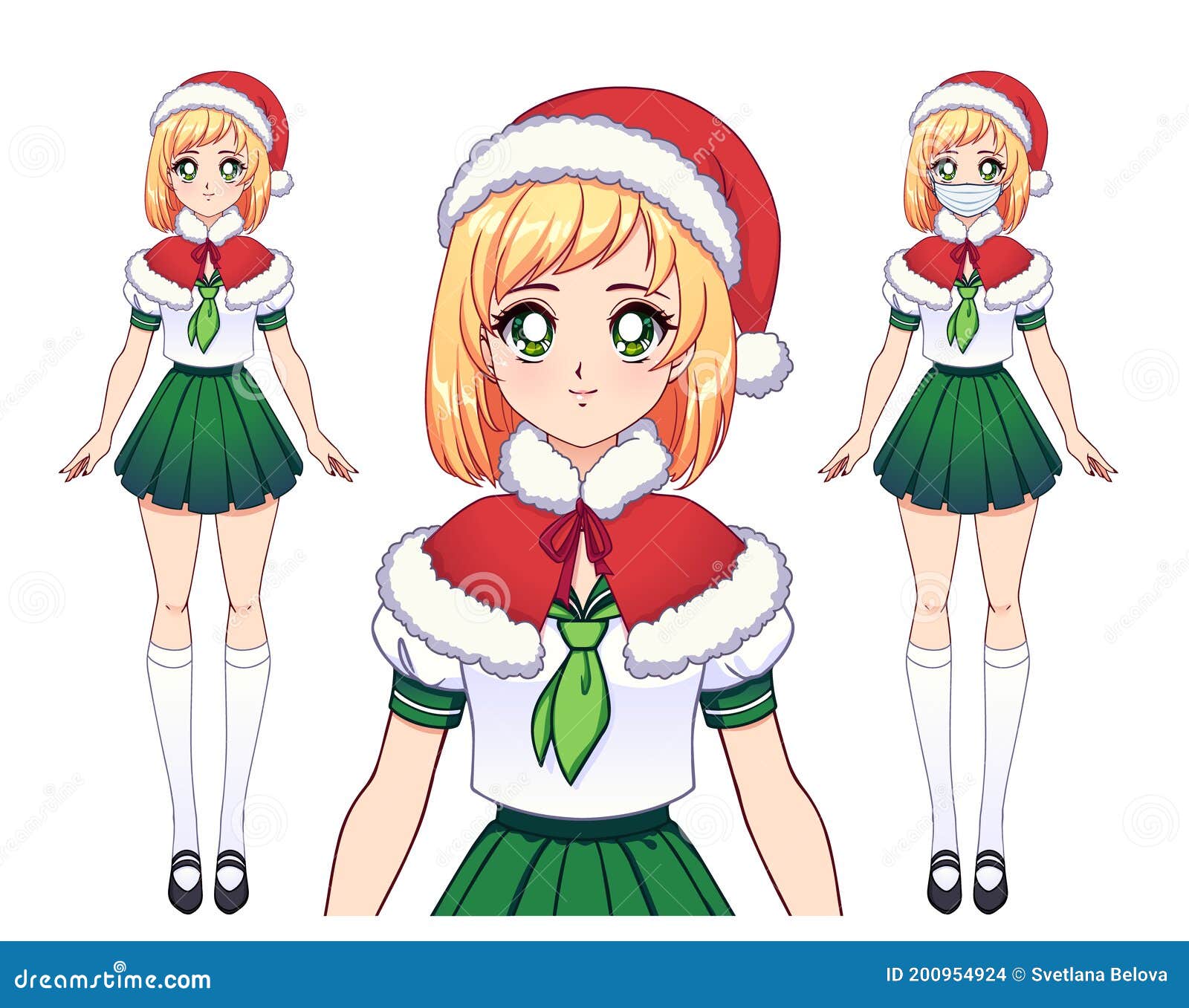 Menina Loira De Anime Usando Uniforme Escolar Japonês Ilustração do Vetor -  Ilustração de alegre, escola: 200954924